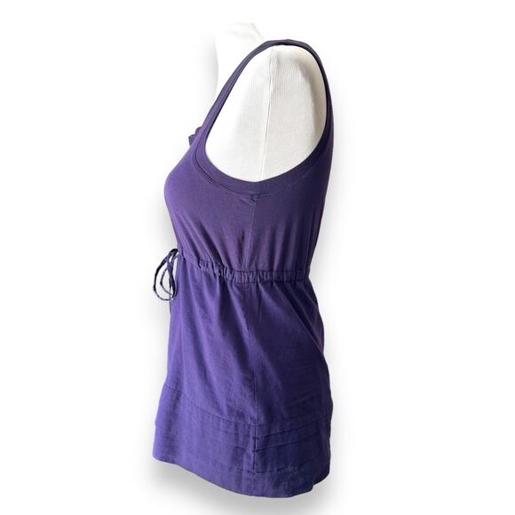 Theory Drawstring Waist Relaxed Layered Tank Top EUC Mixed Media - Picture 2 of 12